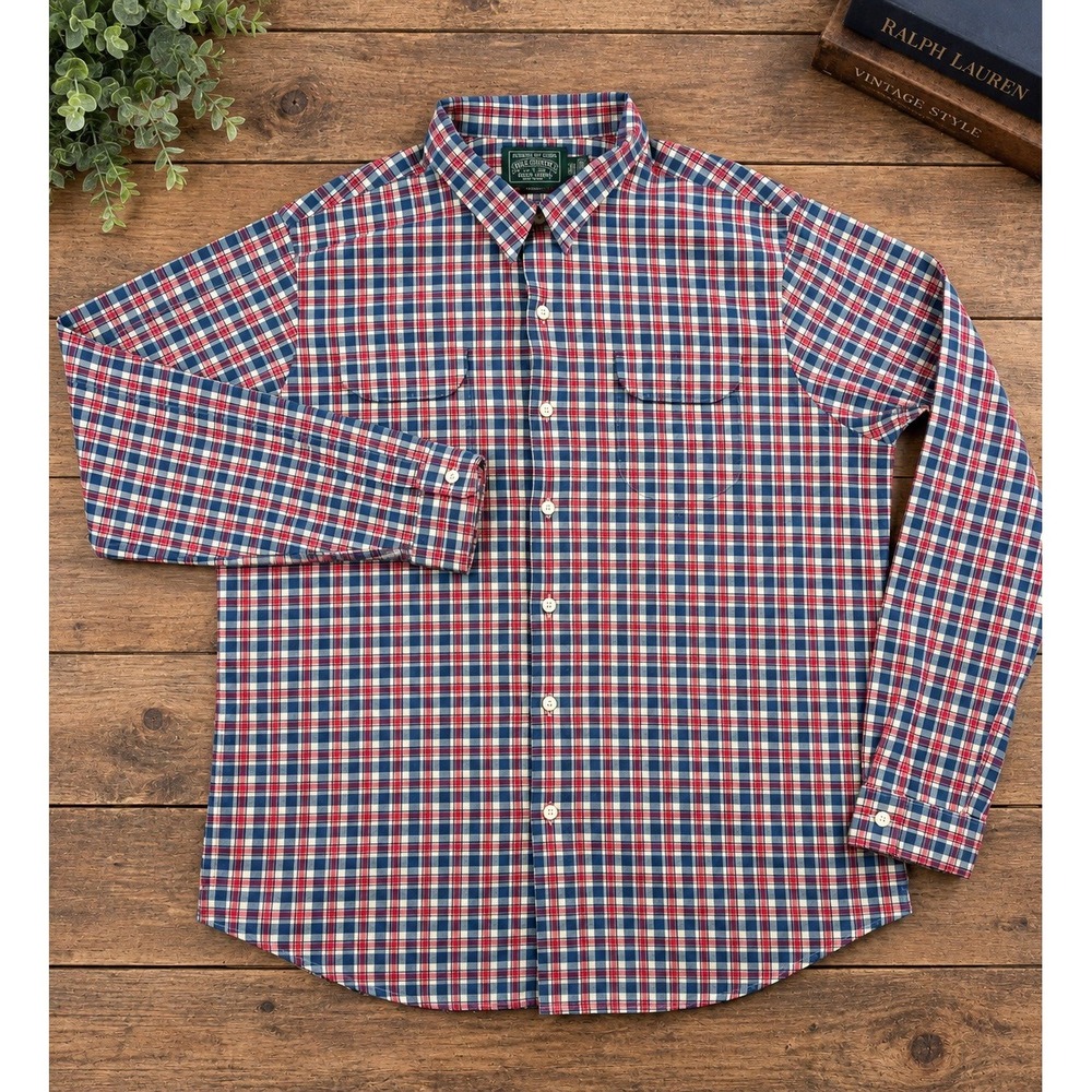 Polo Ralph Lauren Polo Country Plaid Camp Shirt Indigo Red White Blue Mens XXL